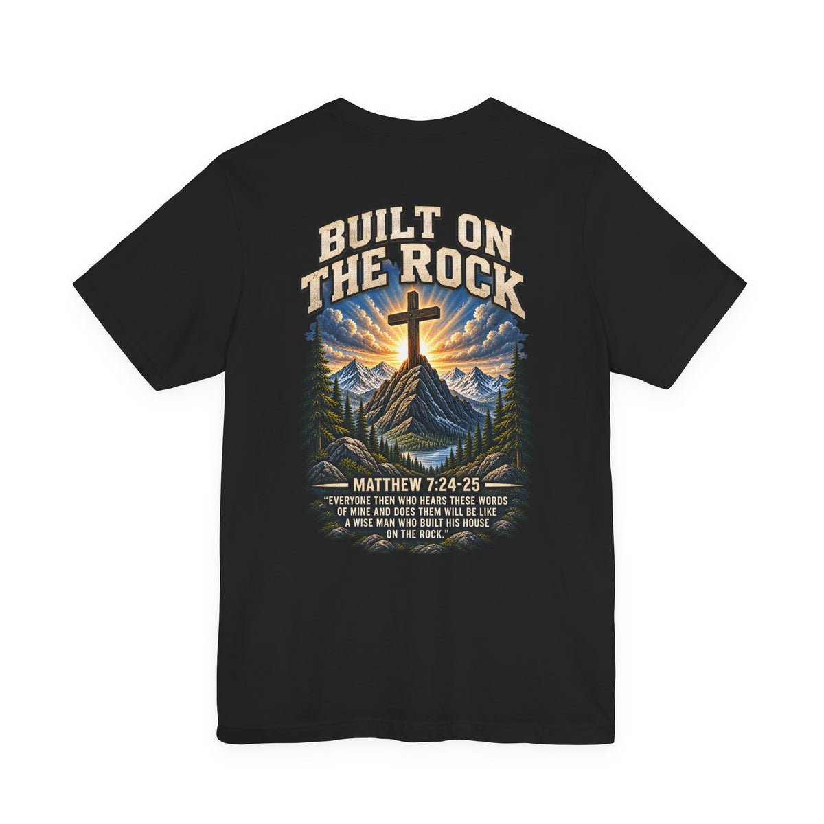 Built on the Rock Tee — Matthew 7:24–25