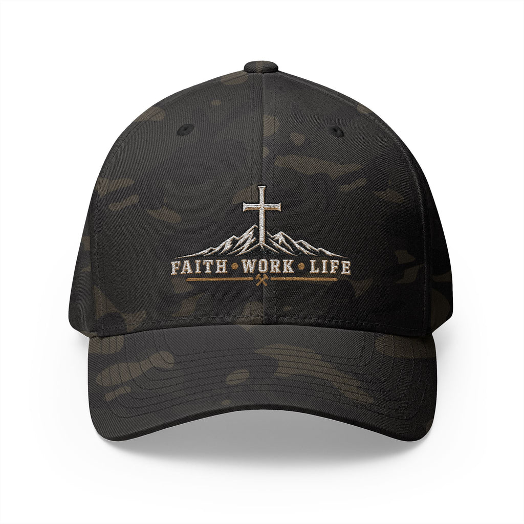 Faith • Work • Life Flexfit Hat — Built on the Rock
