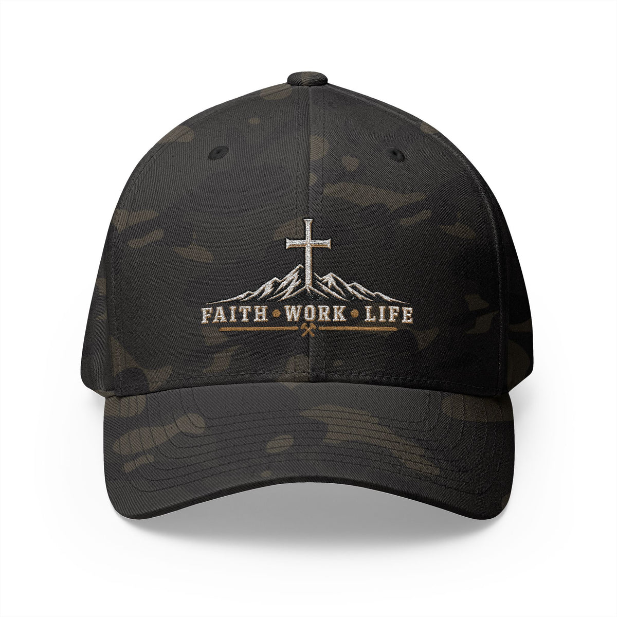 Faith • Work • Life Flexfit Hat — Built on the Rock