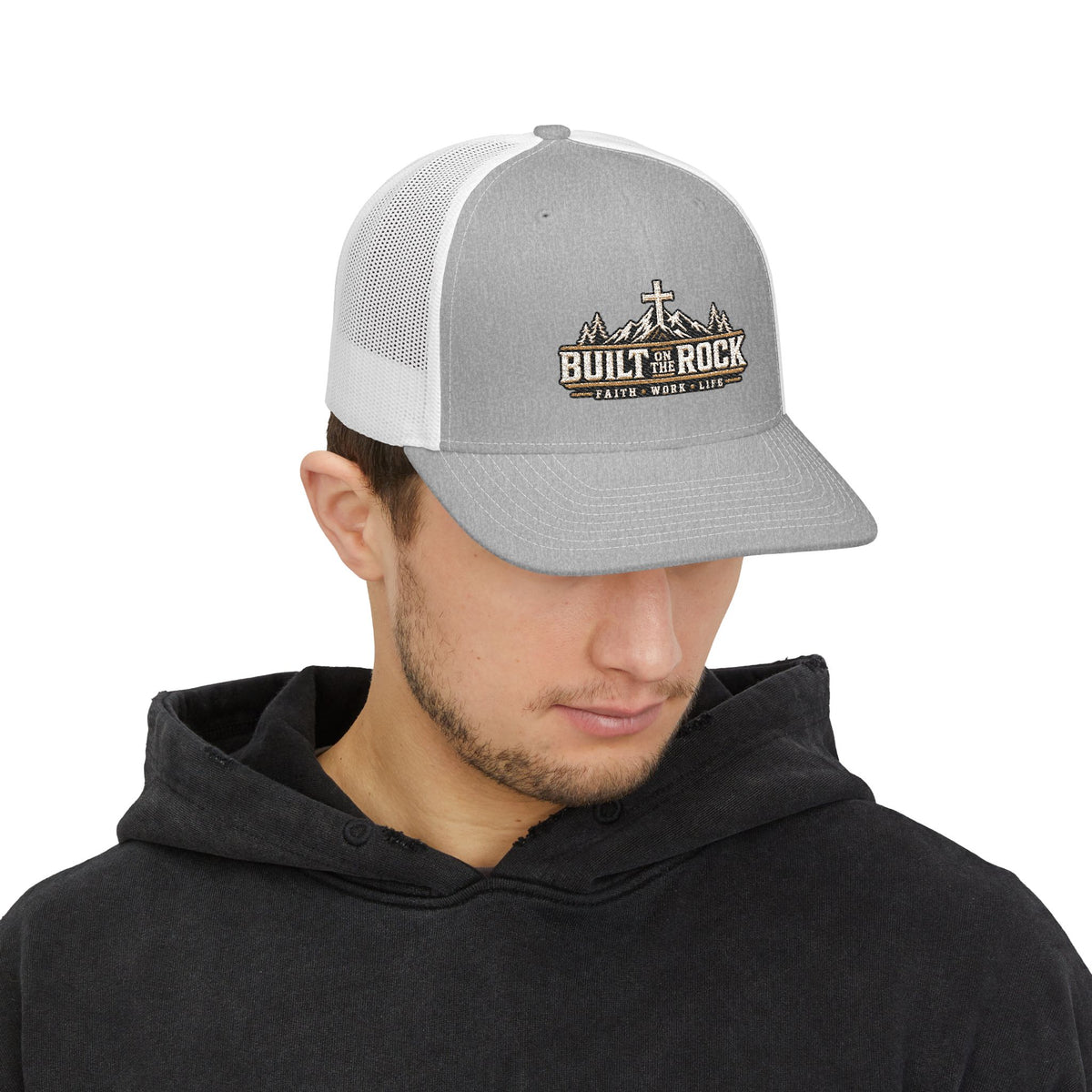 Built on the Rock Trucker Hat — Faith • Work • Life