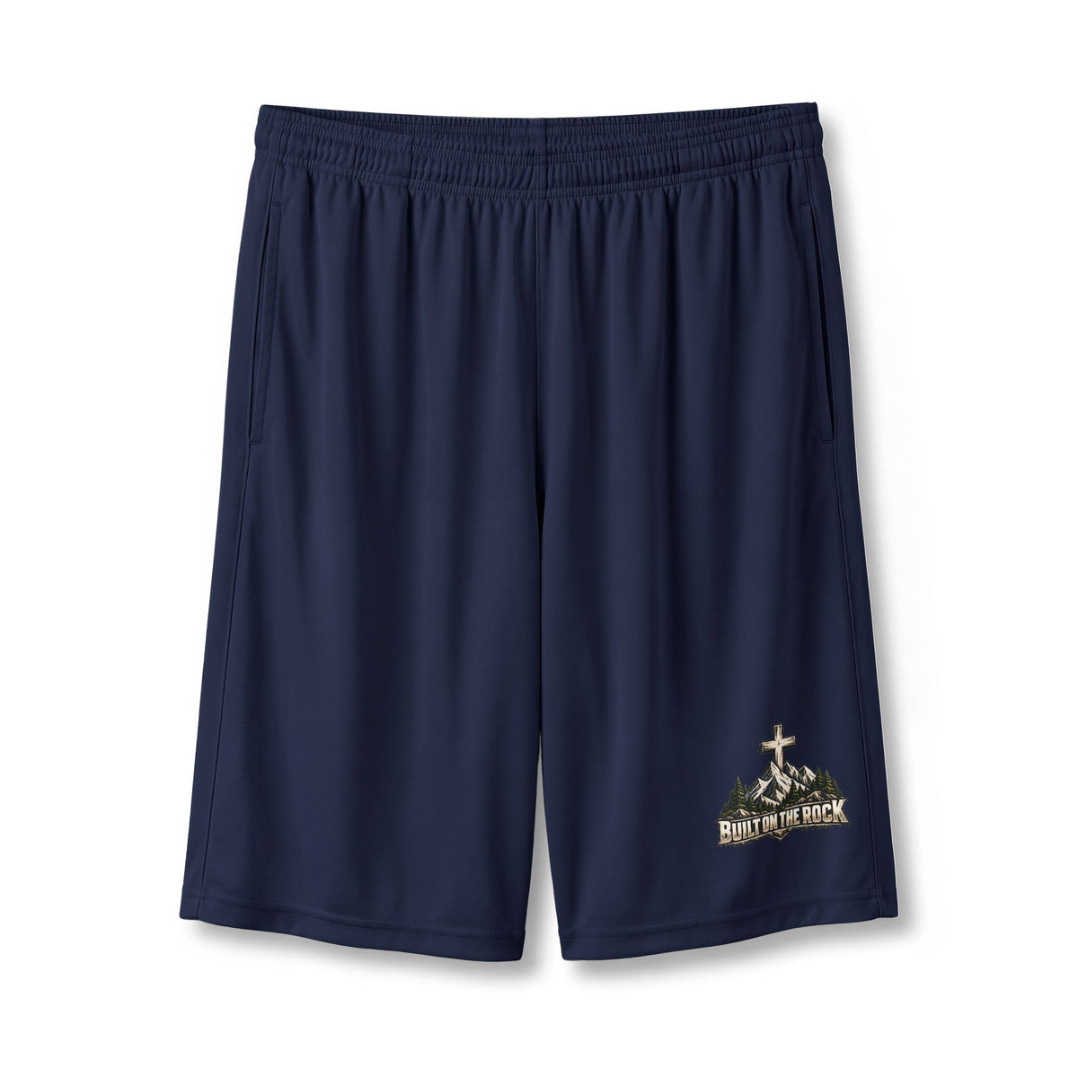 Built on the Rock — Mountain Cross 7" Athletic Shorts