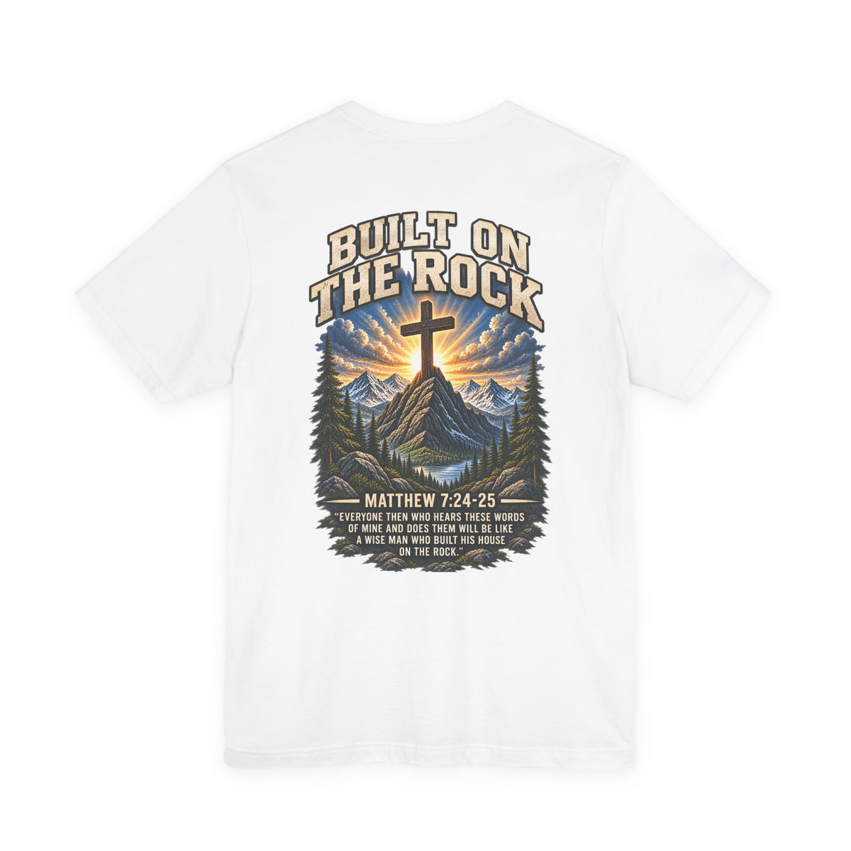 Built on the Rock Tee — Matthew 7:24–25
