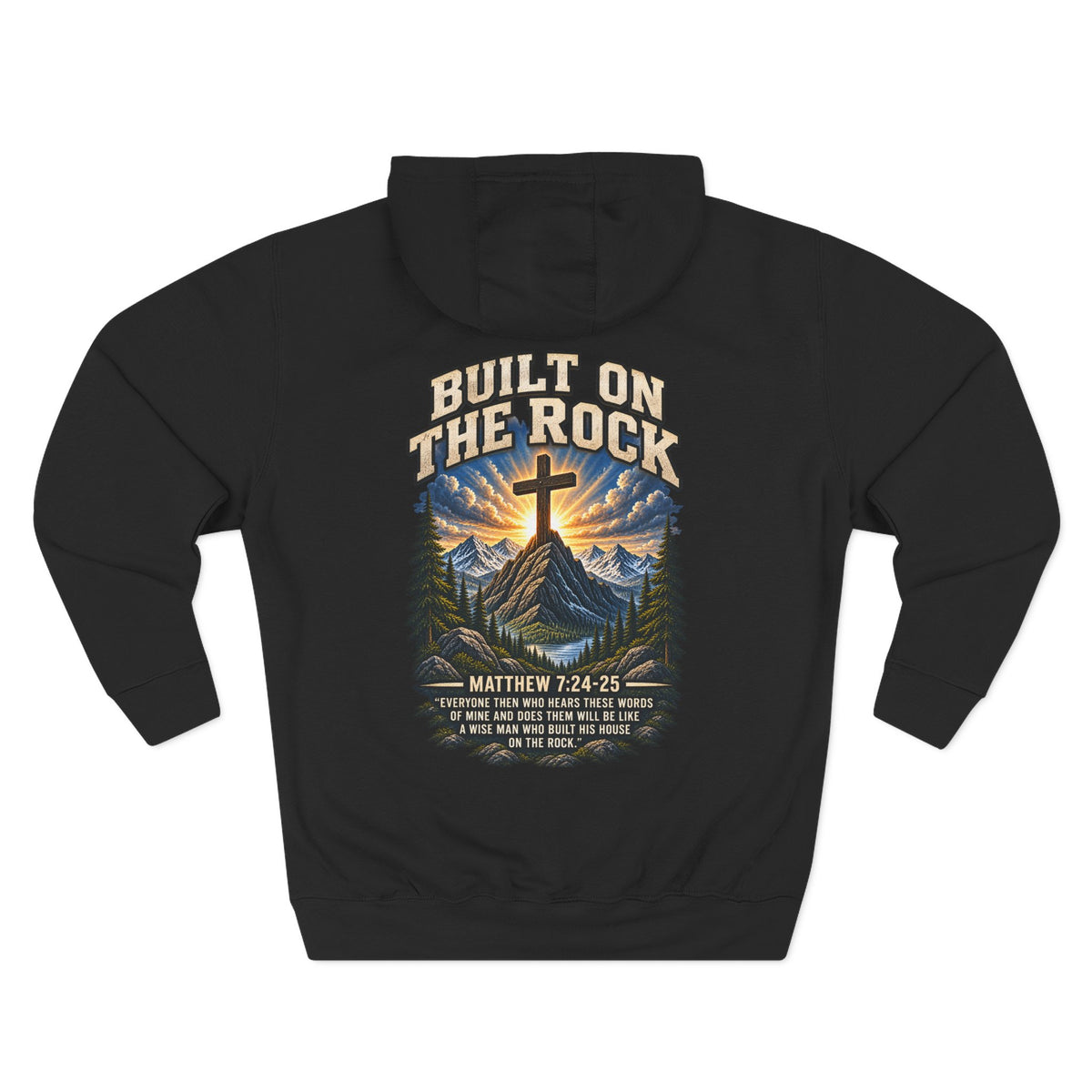 Built on the Rock Hoodie — Matthew 7:24–25