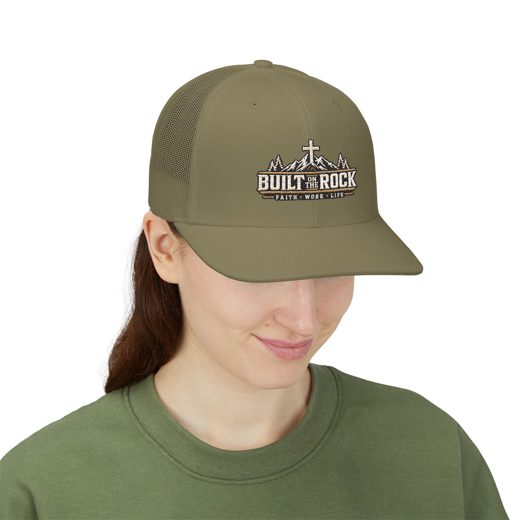 Built on the Rock Trucker Hat — Faith • Work • Life