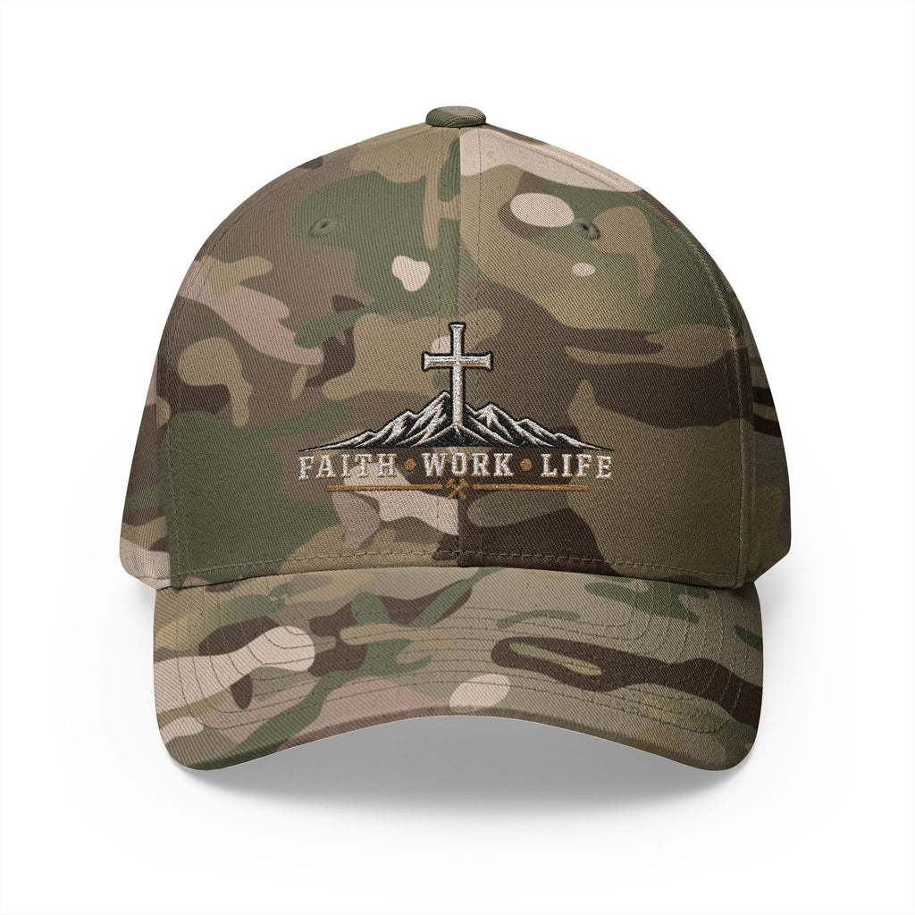Faith • Work • Life Flexfit Hat — Built on the Rock