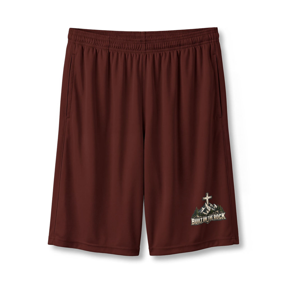 Built on the Rock — Mountain Cross 7" Athletic Shorts