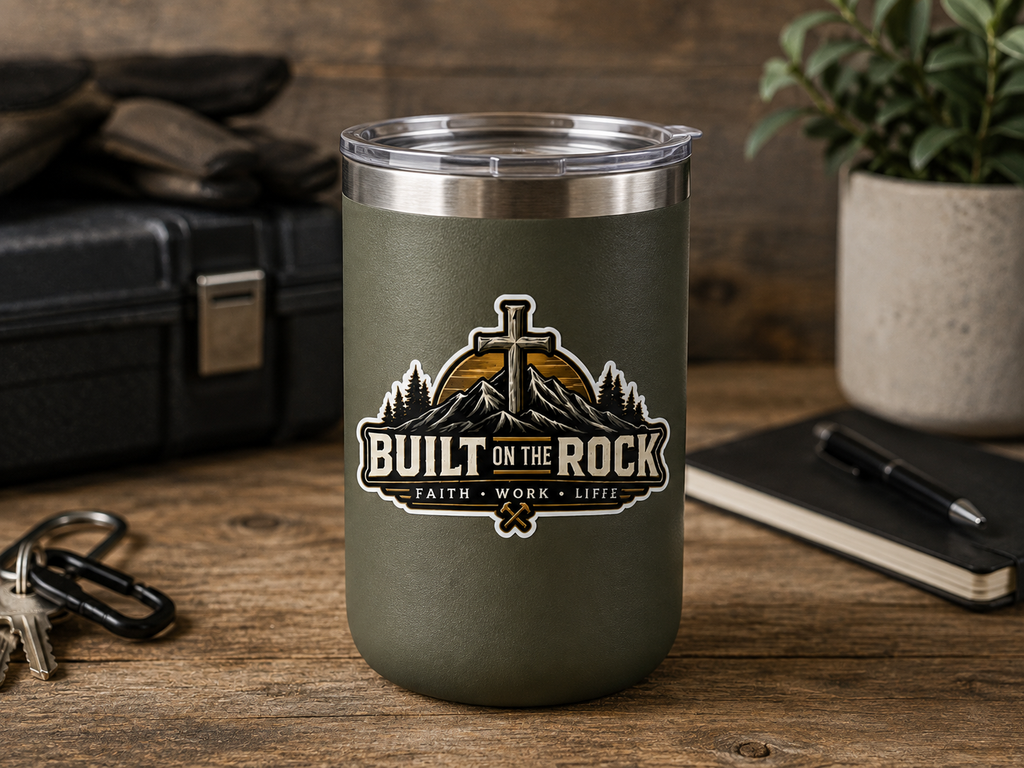 Built on the Rock Vinyl Decal — Faith • Work • Life