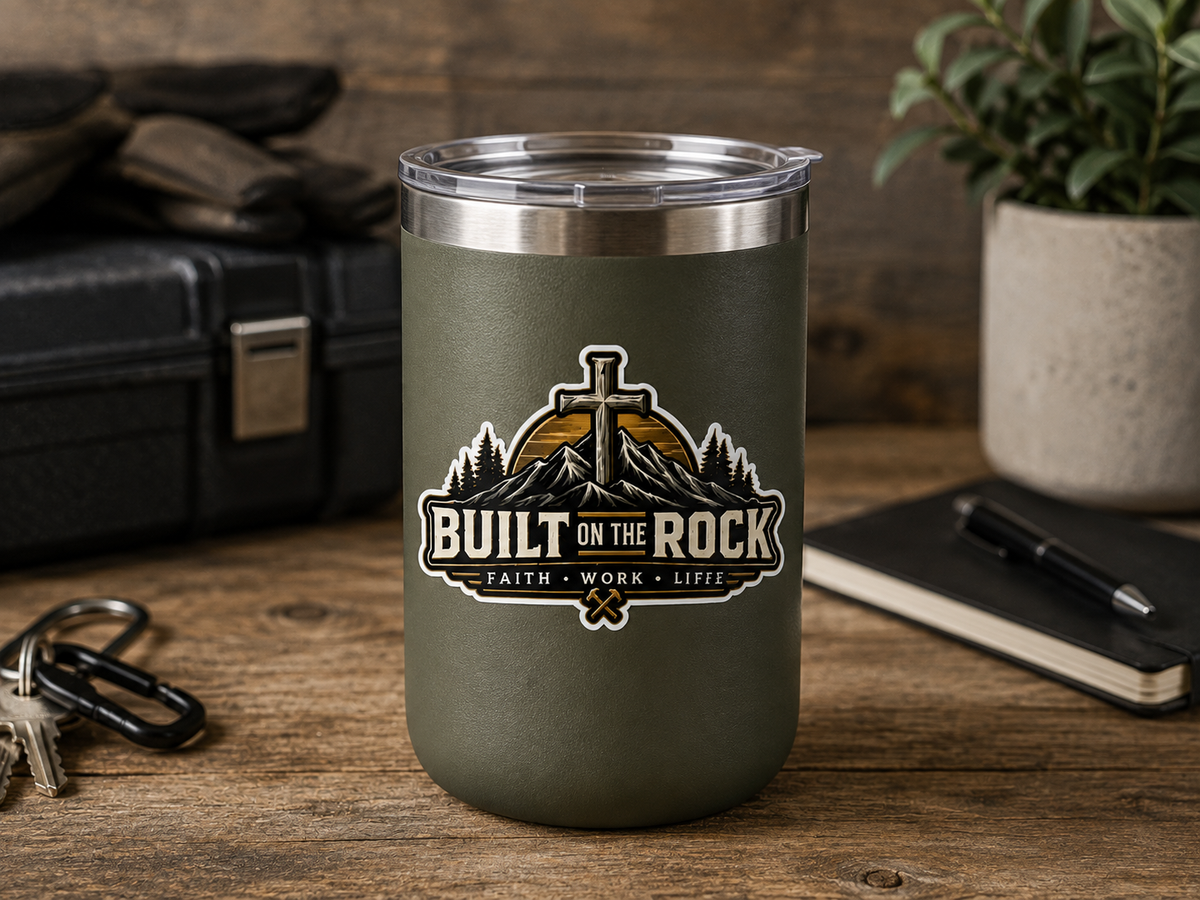Built on the Rock Vinyl Decal — Faith • Work • Life