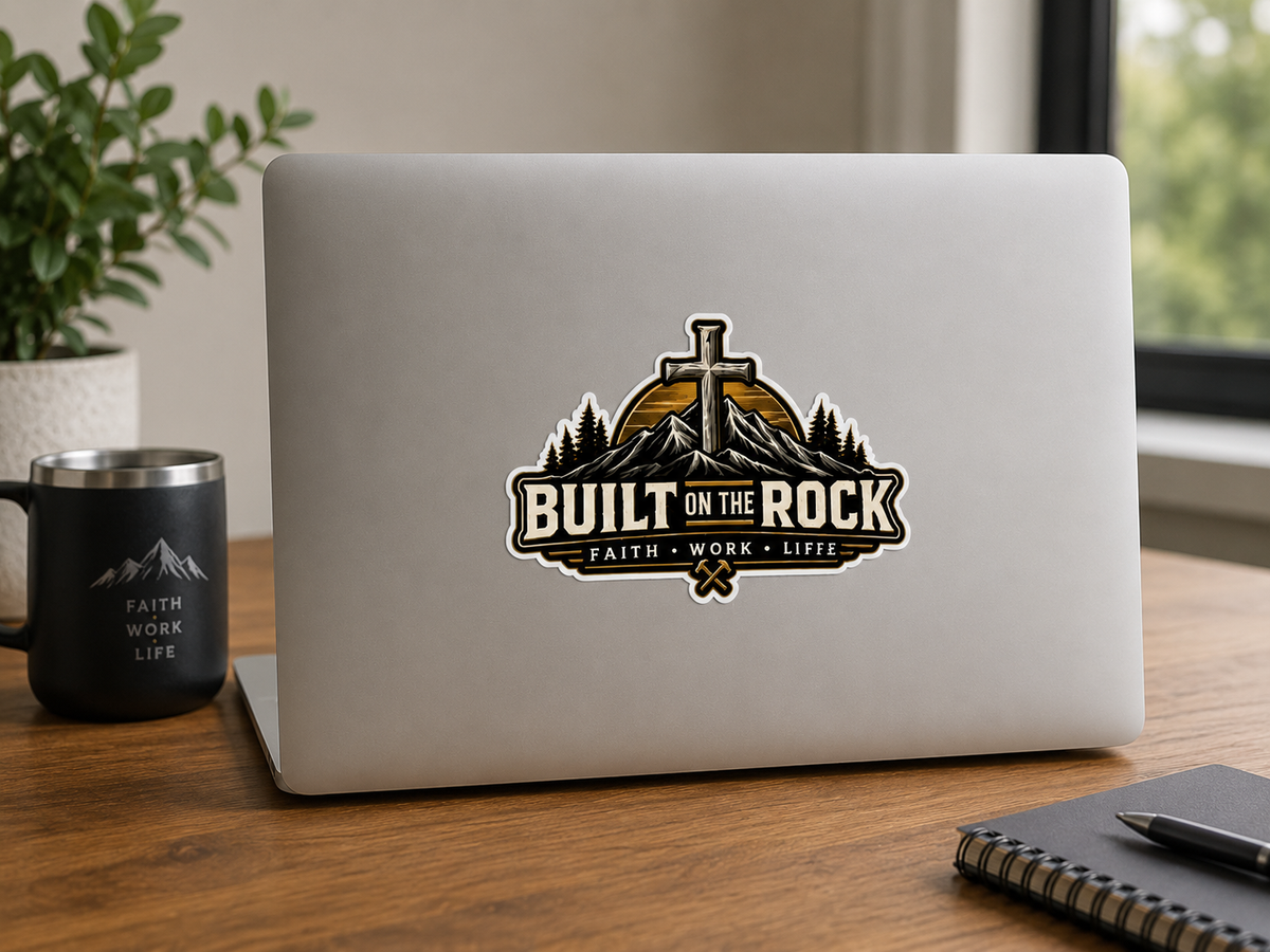 Built on the Rock Vinyl Decal — Faith • Work • Life