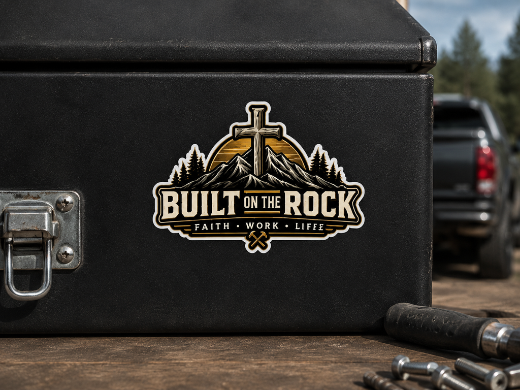 Built on the Rock Vinyl Decal — Faith • Work • Life
