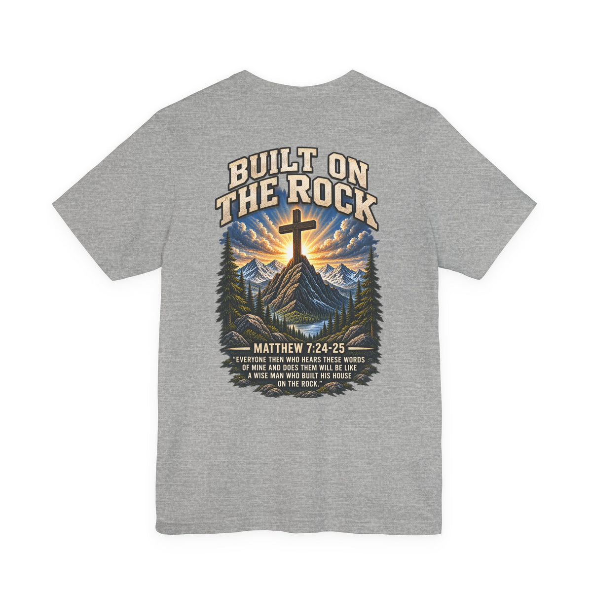 Built on the Rock Tee — Matthew 7:24–25