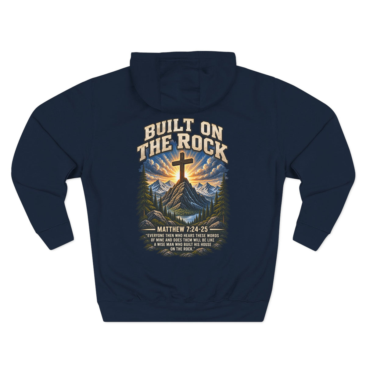 Built on the Rock Hoodie — Matthew 7:24–25