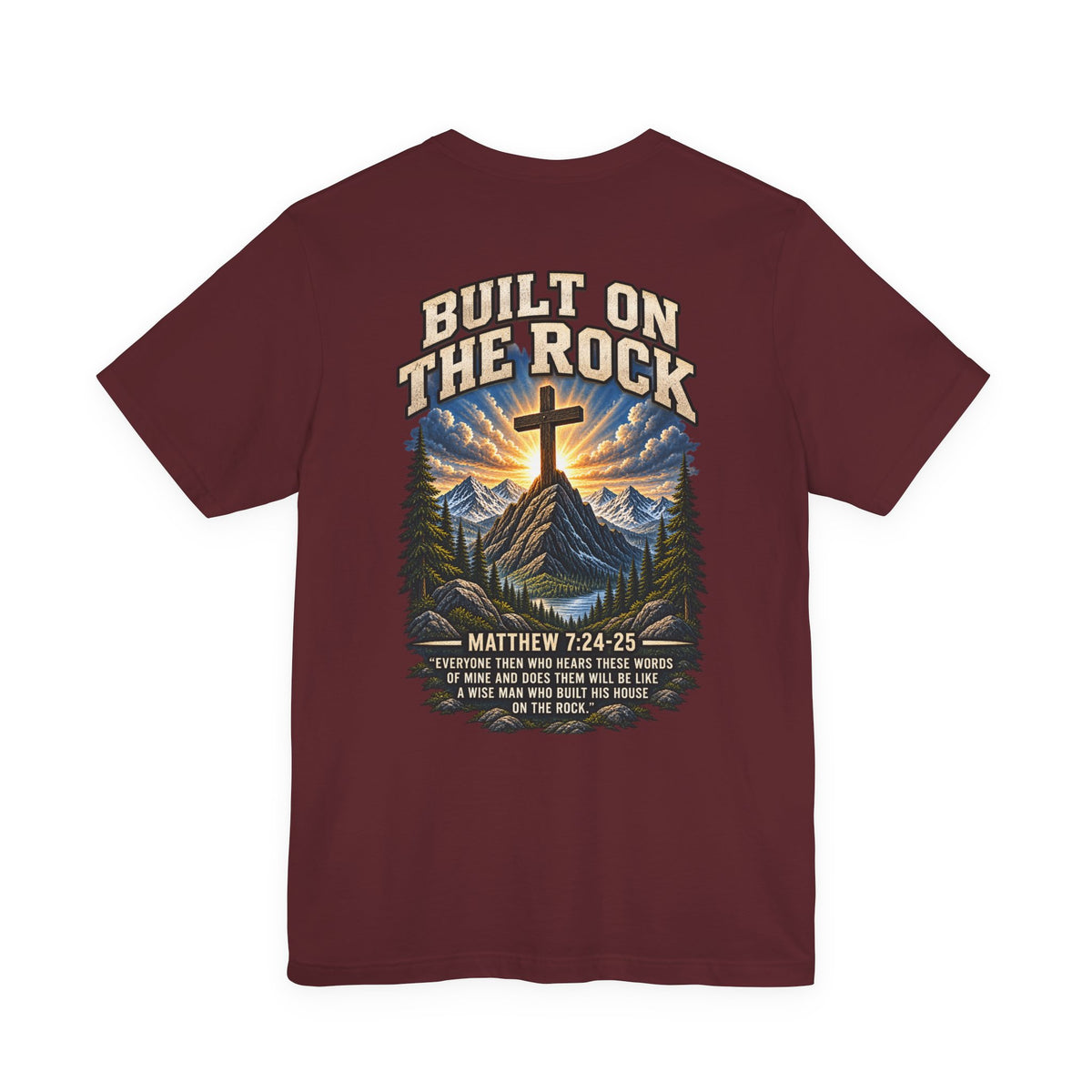 Built on the Rock Tee — Matthew 7:24–25